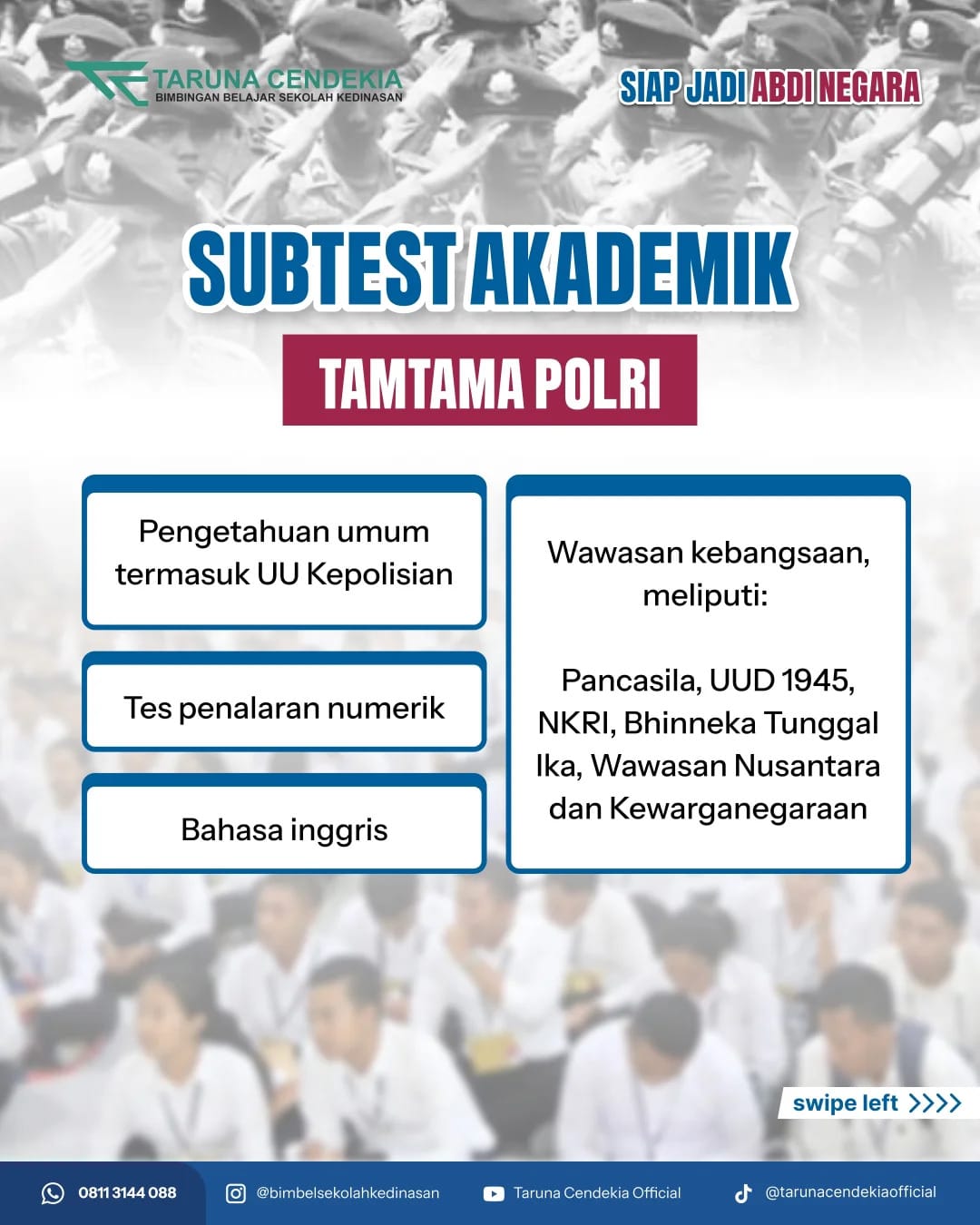 Mengenal Jenis Submateri Tes Akademik POLRI
